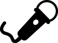 Microphone With Cable Outline Svg File, Free Vectors File